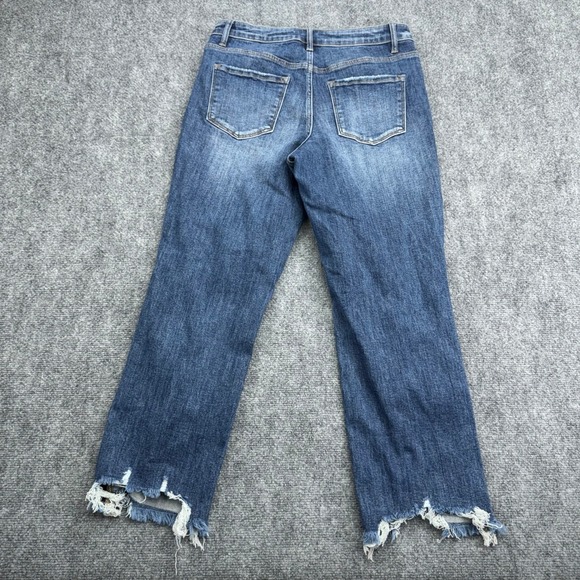 Lovervet by Vervet Jean Womens 30 11 (31x26) Cropped Frayed Hem Distressed Denim - Picture 12 of 13